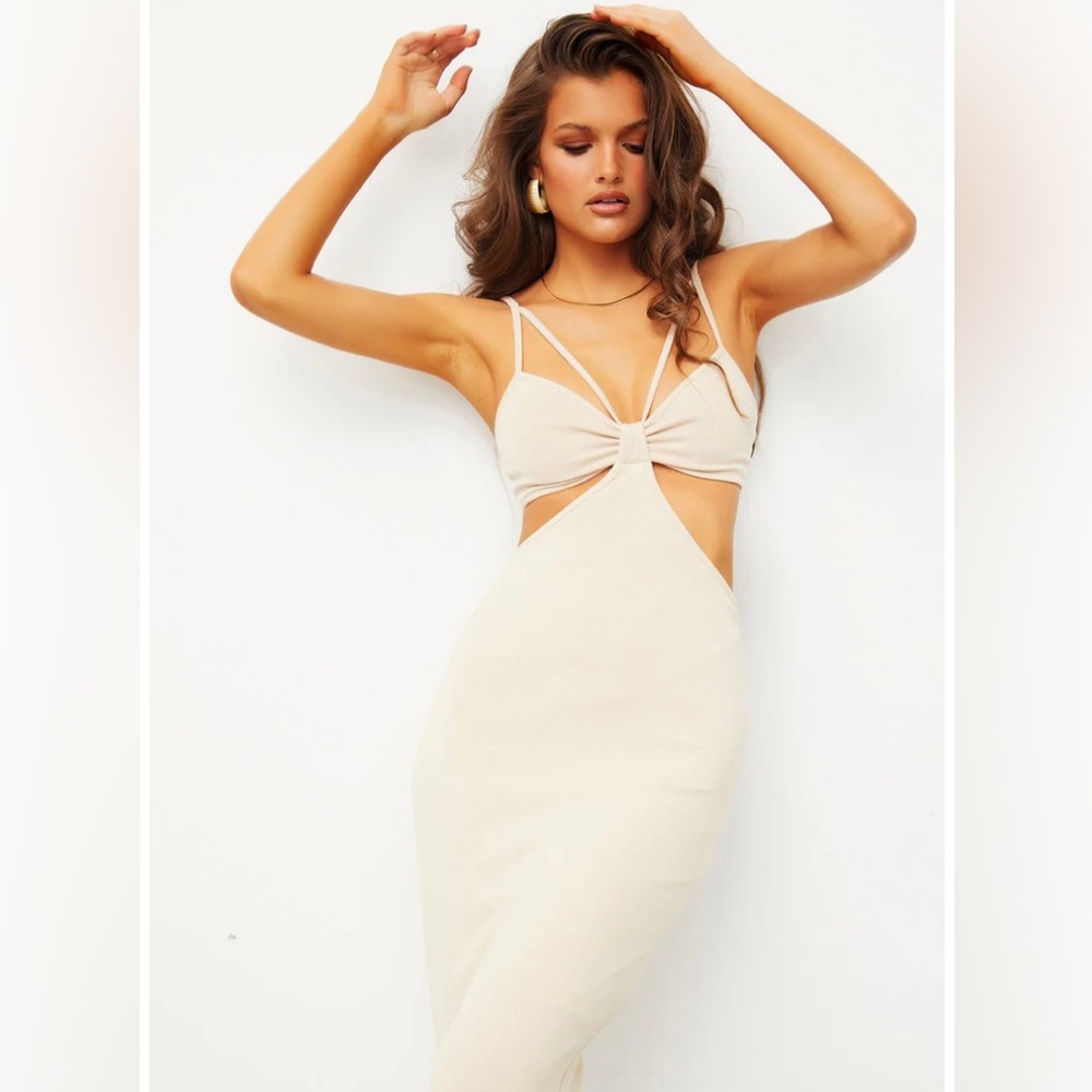 Beige midi dress